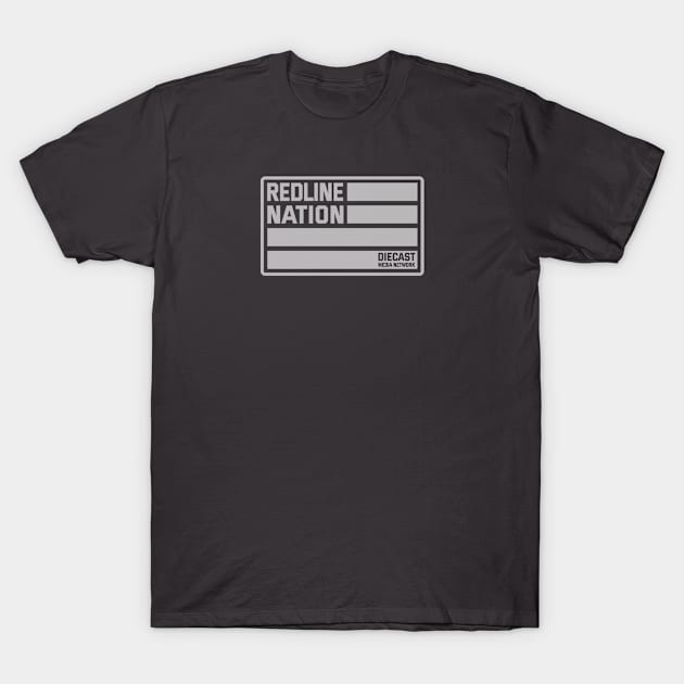 Redline Nation - Staff Car U.S. Army (White on Black) T-Shirt by Diecast Media Network